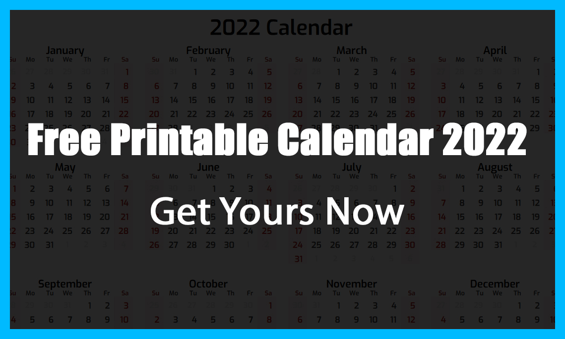free printable calendar 2022